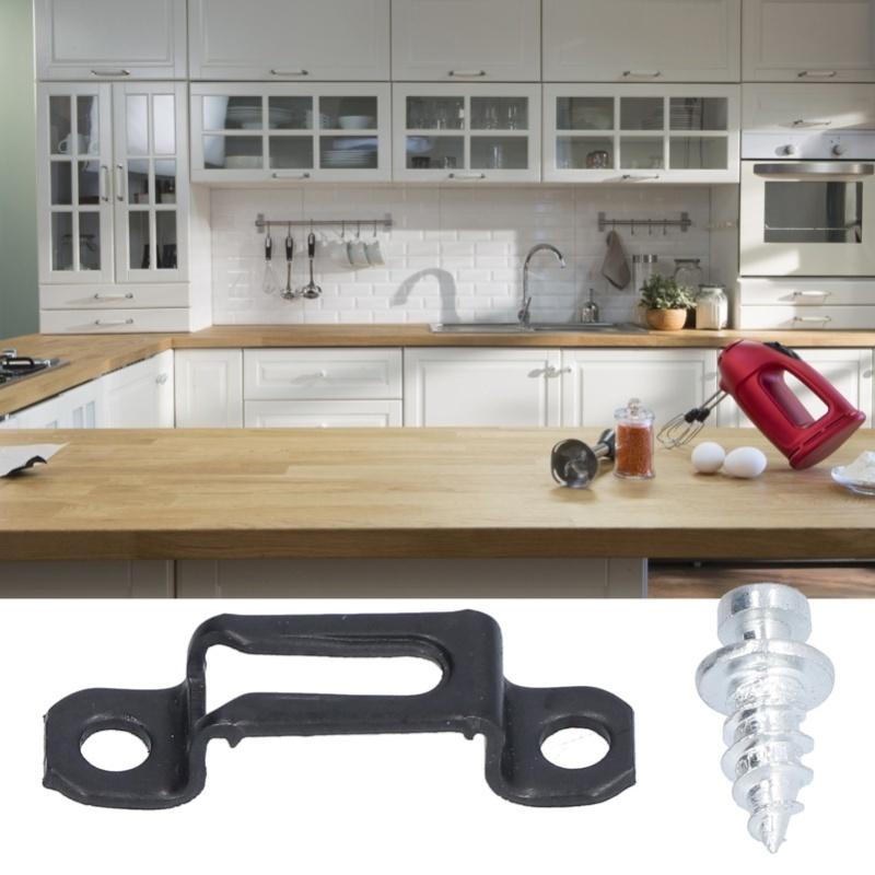 60 Set 2in 1 Furniture Concealed Connector Slide Buckle Fastener For Cabinet Wardrobe Combination AccessoriesHalf Pass