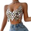 Heart Sequin Halter Neck Body Chain Crop Top