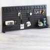 Desktop Perforated Board with Desk Panel Small Item Desktop Perforated Hollow Desk Storage Black Clamp, Shelf, Pegboard, [Easy Assembly] Storage,