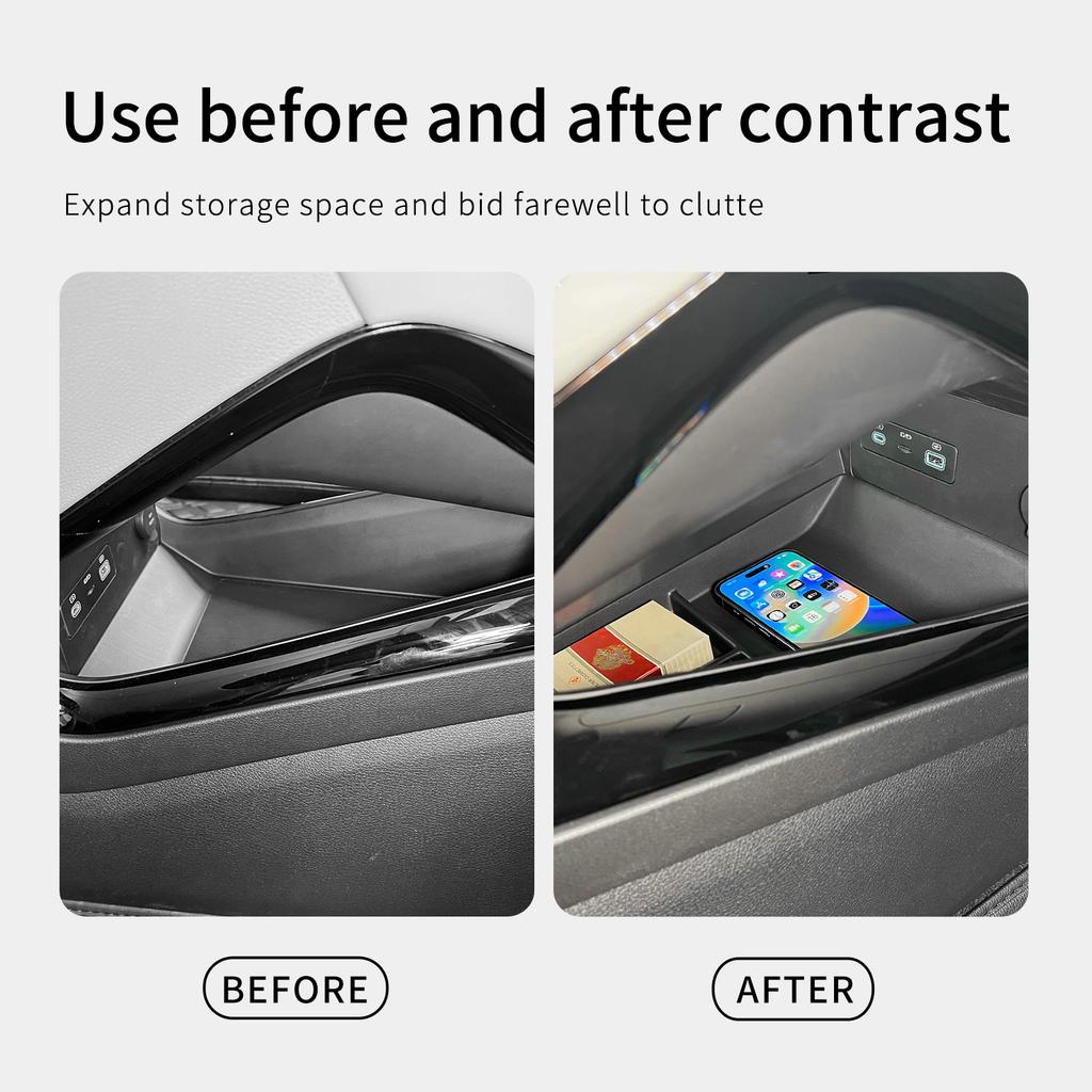 LUCKEASY for BYD Song Plus 2023-2025 Car Storage Box Center Console Lower Layer Storage Tray Organizer Tidying Accessories