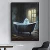 Ghost HauntedManor Halloween Cute Fancy Poster Wall Sticker for Living Room Bar Vintage Decorative Painting Middle