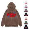 Men's And Women's Casual Solid-color Zipper Hoodie, Men's Trendy Letter-printed Hoodie Jacket
