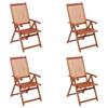 Day and Night - Day and Night Folding Garden Chairs 4 Units Solid Acacia Wood