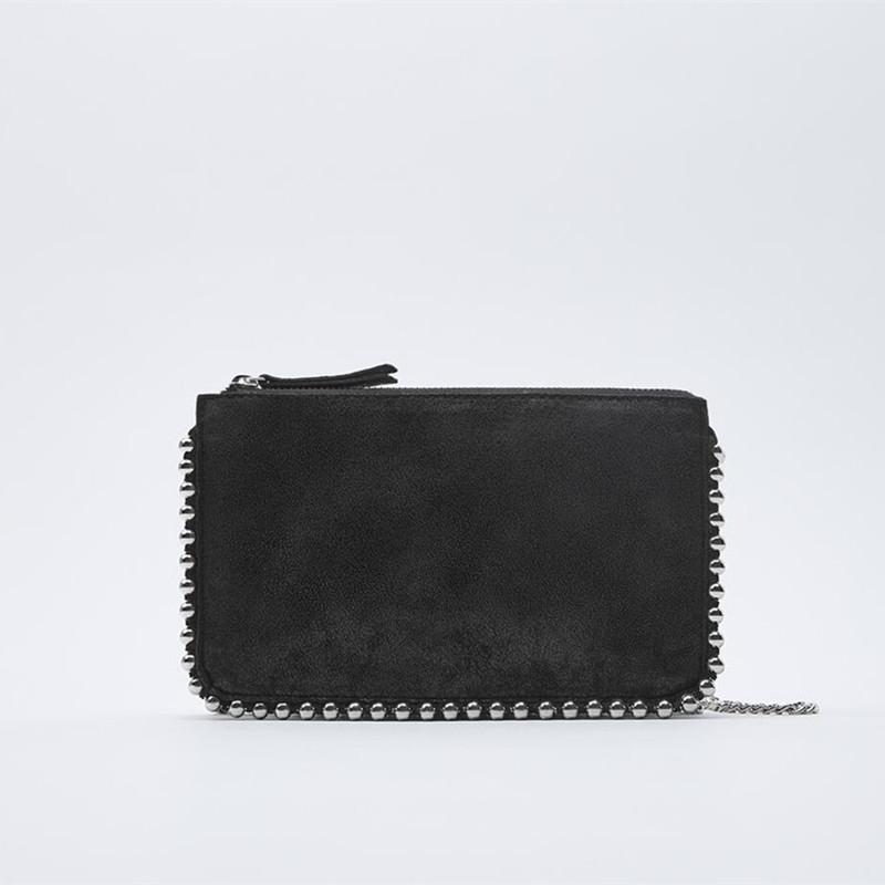 

2025 Luxury Desginer Women Fashion Leopard Rivet Evening Clutch Bag Trendy Brand Chains Crossbody Shoulder Bag Bead Square Bag чёрный