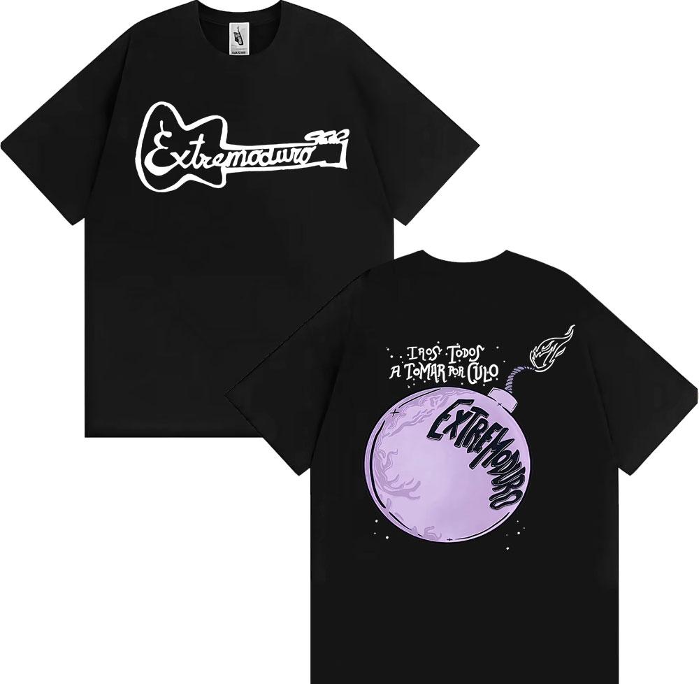 Rock Band EXTREMODURO Tour 2025 Cover Tshirt Unisex Women Fashion Vintage Short Sleeve T Shirts Summer Pop Loose Oversized T Shirt