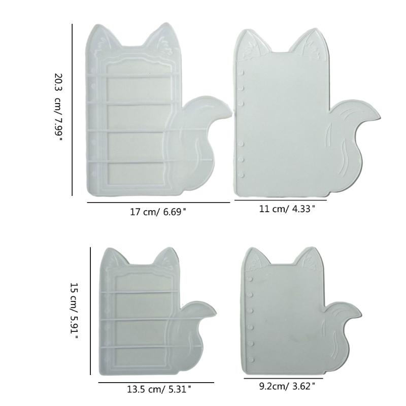 1 Set Durable Silicone Mold Cat Ear Shape Notebook Mould Unique Epoxy Resin Jewelry Making Molds for DIY Enthusiasts