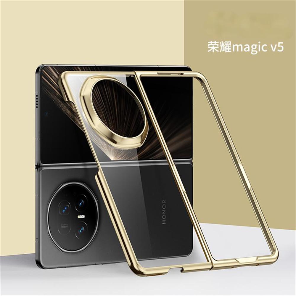 Electroplated Transparent Phone Case For Honor Magic V5 Protective PC Shell MagicV5 Back Cover