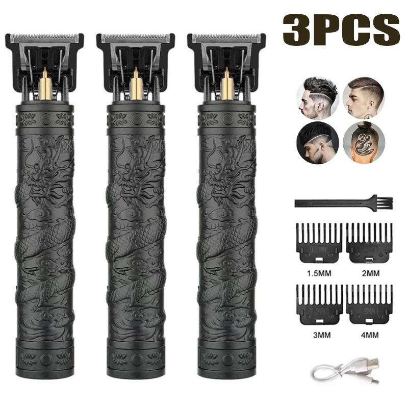 1-5PCS New T9 USB Charge Electric Hair Clipper Shaving Head Carving Electric Shaver Electric Pusher Hair Trimmer for Men Care