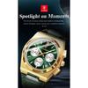 POEDAGAR Orologio da uomo di lusso alla moda Impermeabile Luminoso Cronografo Data Quarzo da polso Moda Sportivo Pelle Orologi