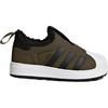 Adidas Originals Superstar Winter 360 Fabric Comfortable Versatile Durable Low-Top Walking Shoes Baby sneaker Olive-Green BY9941