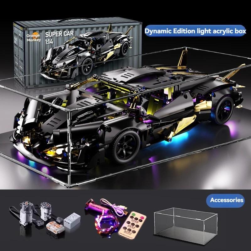

1000pcs Technical Black Apollo Racing Car Hypercar Model Building Blocks DIY Sportscar Vehicle Bricks Toys Adults Kids Gifts