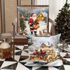 1pcs Christmas Pillows with Festive Scenes ,Suitable for Christmas Home Decoration Pillowcase, Without Pillow Core.