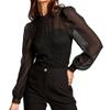Morgan De Toi Blouse Fitted Long Puff Sleeves Black