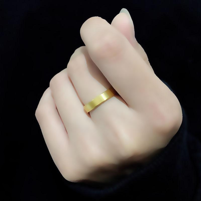 Simple 4mm Glossy Titanium Steel Ring, Women's High-end Couple Ring, Versatile Index Finger Accessory