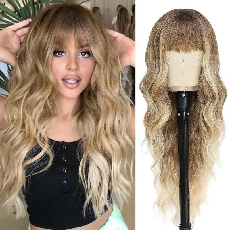 Euramerican Fashion Woman Simulated Hair Daily Wear Curl Wig Christmas Ball Festival Party Dress Up Full Wigs