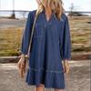 Women's Fashionable Loose V-neck Dress