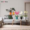 Kotarbau® 2 Pcs. Flowerpot 11.5 Cm Black Glazed Ceramic Flowerpot Grooved Flower And Herb Pot Decorative Cover Balcony Flowerpot