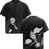 Gojo Satoru Print T-shirt Anime Jujutsu Kaisen Clothing Men Women Casual Loose Tshirts Retro Washed T Shirt Harajuku Cotton Tops