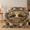 Tree of Life Nordic Mythology Yggdrasil Nature Cartoon Flannel Blanket Soft Throw Blanket for Bedroom Living Room Bed Travel Kid