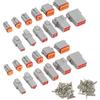 Deutsch DT 2 Pin Connector Kit 2pin Waterproof Automotive Wire Connectors | Gray Waterproof Electrical Wire Connector for Cars,