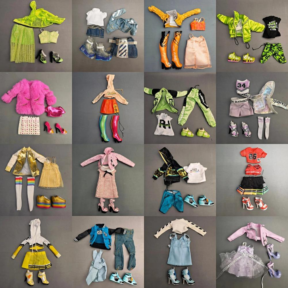 Original Multi Style Rainbow Middle School 28cm Doll Clothes and Shoes Set Fashion Dressing Girls' Holiday Gift Toys