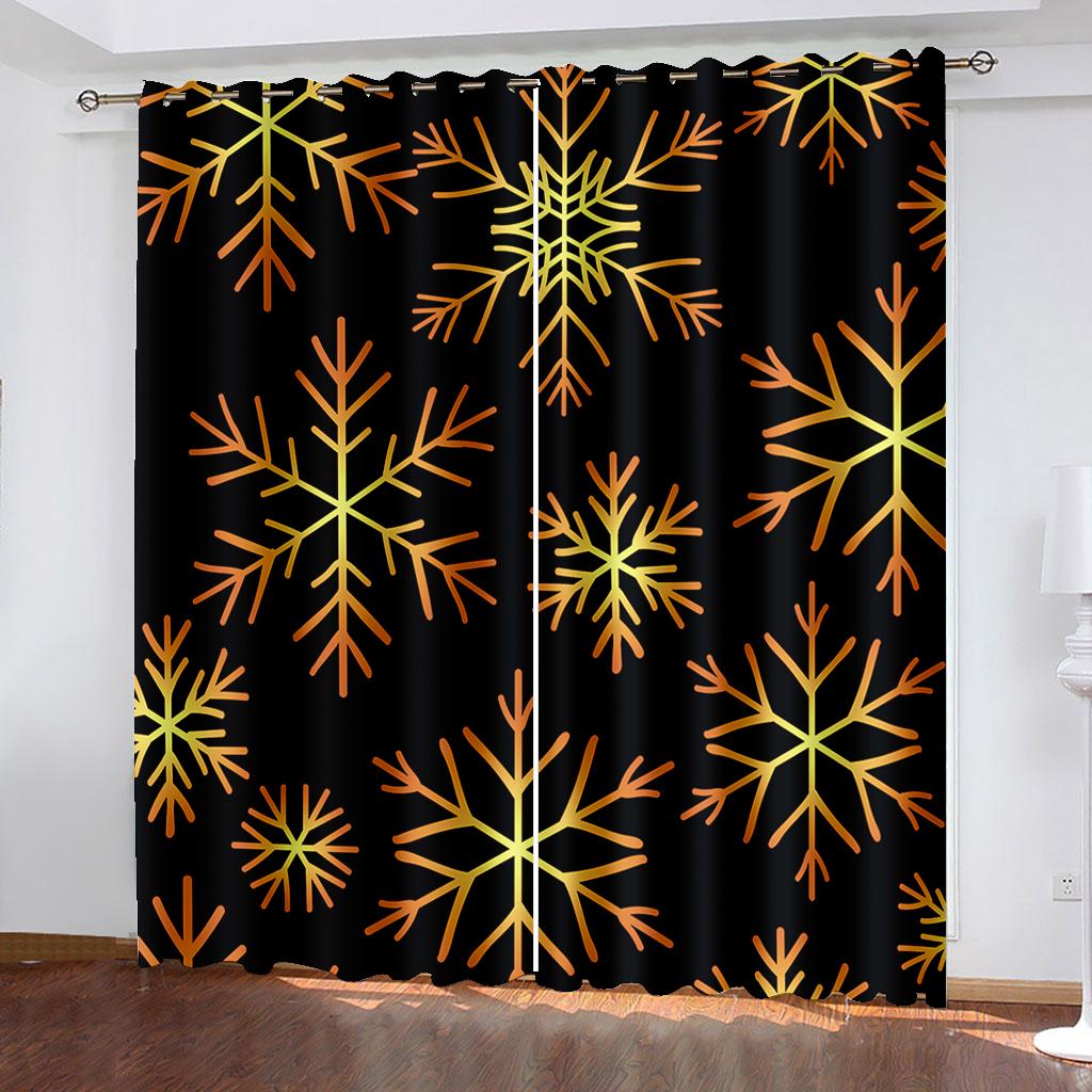 Weihnachtsdekoration Vorhang 3D Cartoon Weihnachtsmann Weihnachtsbaum Polyester Tuch Vorhang Schneemann Muster Festliche Atmosphäre