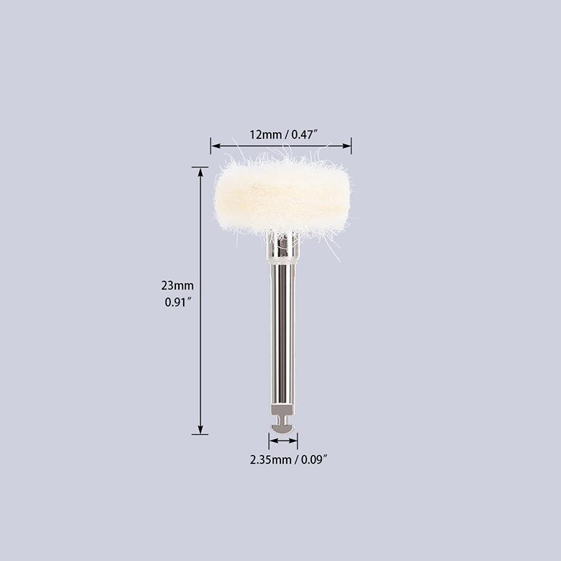 5 Pcs/Pack Dental Polishing Brush Wheel 2.35Mm Ra Polisher Felt Cotton White Goat Hair For Low Speed Handpiece Dentistry Tool