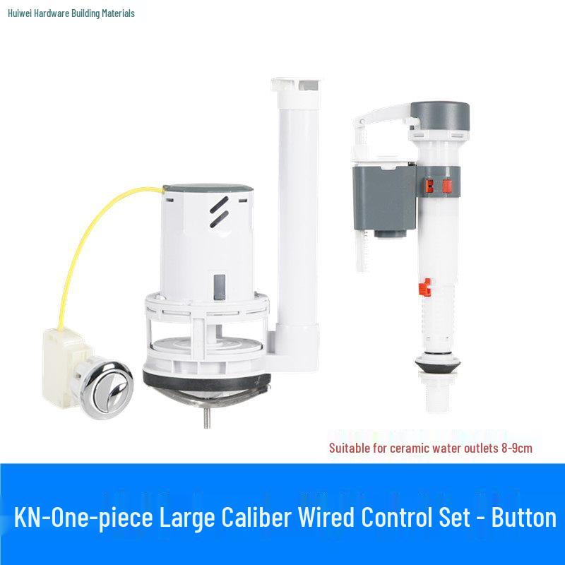 Vintage Large-Caliber Side-Mounted Dual-Flush Valve Set for Energy-Efficient Toilets