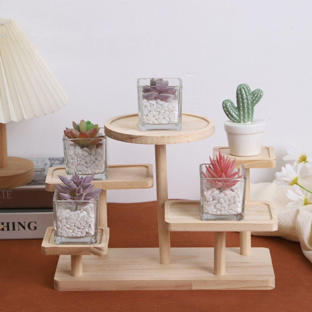 Space Save Wooden Storage Display Rack Large Capacity Cosmetic Storage Tray  Doll Storage