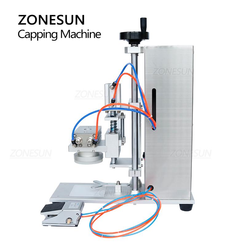 ZONESUN ZS-XG450D Semi-automatic Metal Twist-off Fruit Jam Jar Bottle Capper Screw Capping Machine
