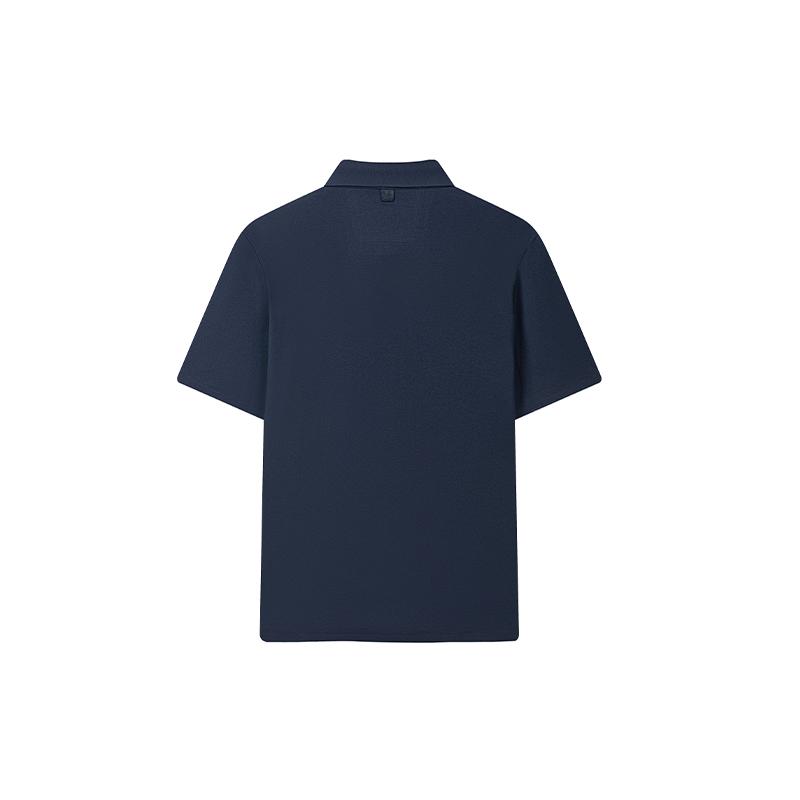 FILA Blue Moisture-Wicking Antibacterial Simple Comfortable Short Sleeve Polo Shirt Men tops F11M632101F-DB