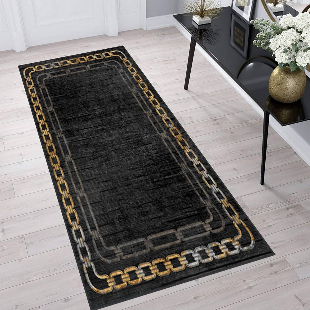 

Eliana Home Washable Printed Carpet LNA1377-HT901 50x80 чёрный