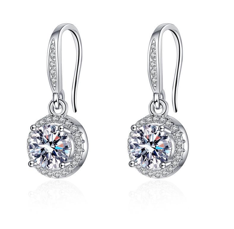 925 Sterling Silver Jewelry Women Cute Tiny Clear Crystal CZ Stud Earrings Gift for Girls Teens Lady New
