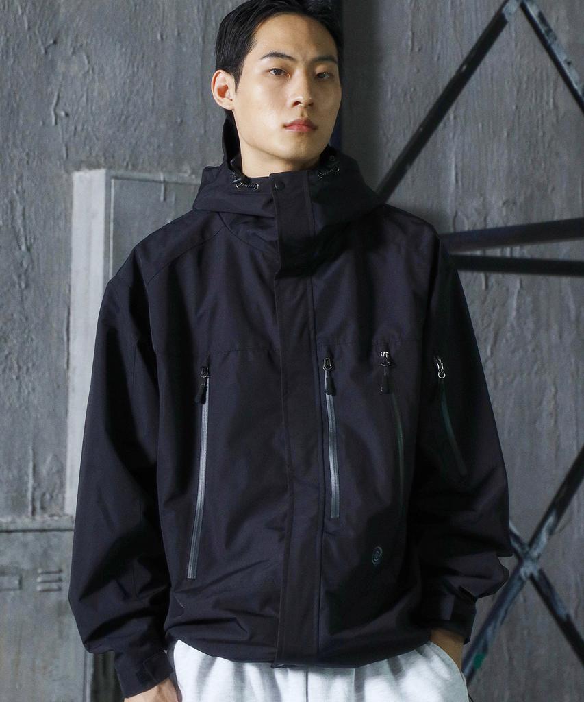 Travel 3-Layer Summit Hood Windbreaker Black