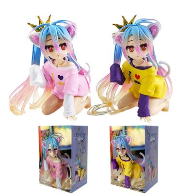Nuova Figura Anime No Game No Life da Scrivania Carina Orecchie da Gatto Shiro Action Figure Decorazioni per la Stanza Modello da Collezione per Adulti in PVC Giocattoli Bambola