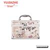 Portable Double-Layer Aluminum Alloy Cosmetic Case with Mirror and Password Lock