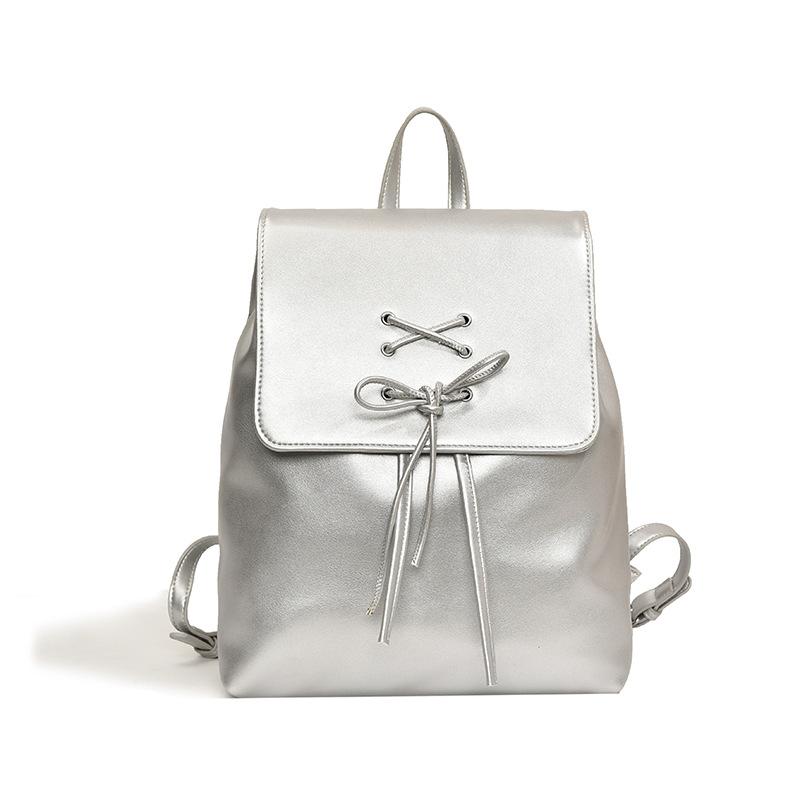 

Сумка через плечо с бантом, женский новый модный рюкзак, милая портативная сумка через плечо, школьная сумка large серебряный