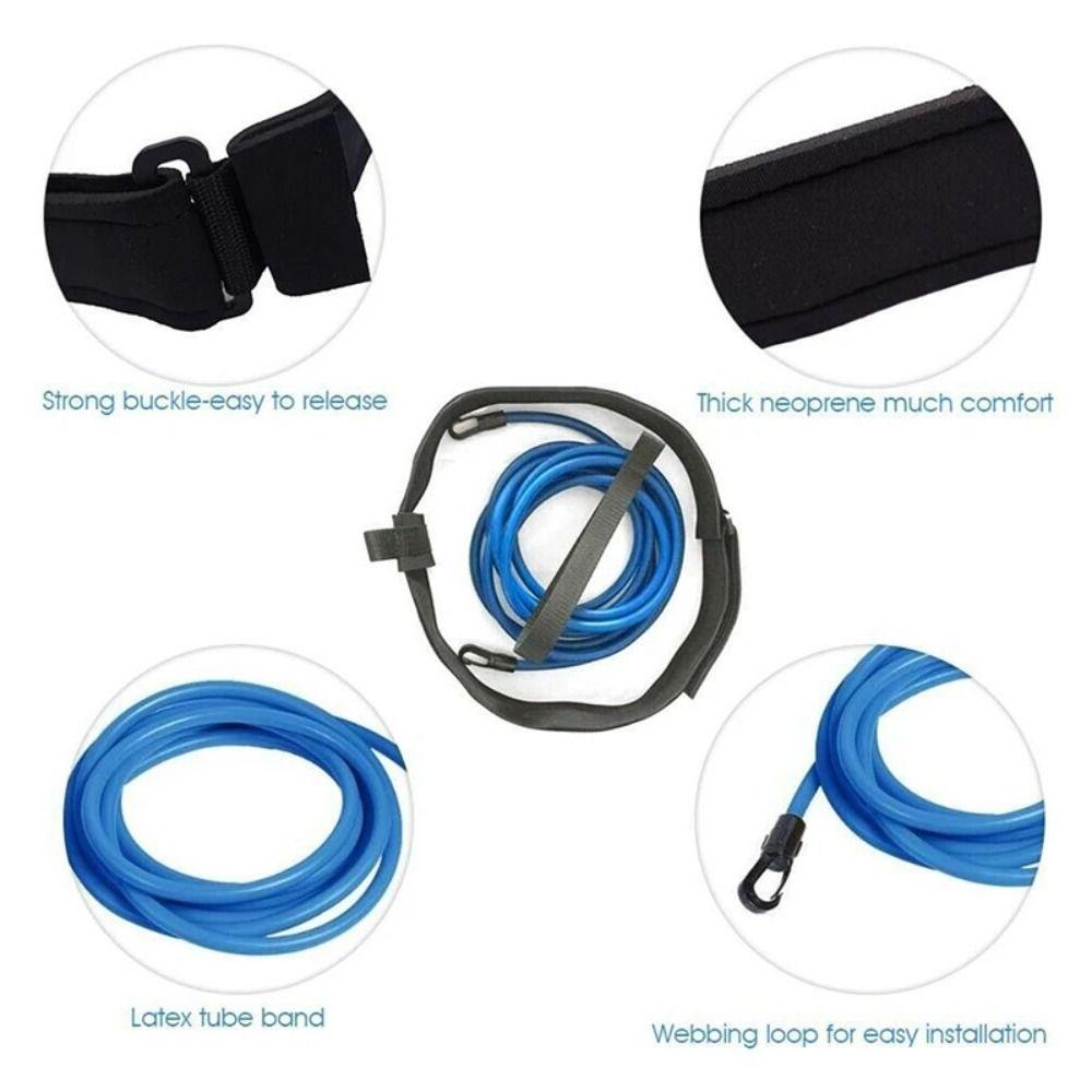 Latex Tubes Swimming Pool Exerciser Elastic Swim Training Resistance Belt