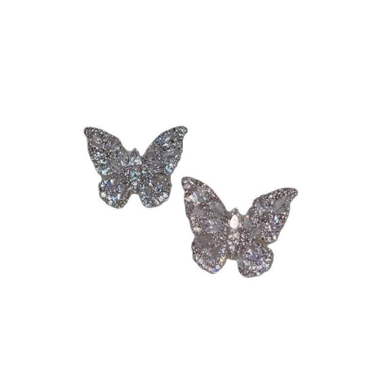 Butterfly-shaped Ear Barrette Women's Non-pierced Earrings with Luxurious and High-end Feel, New Year's Fairy Tale Style Ear Jewelry Stud