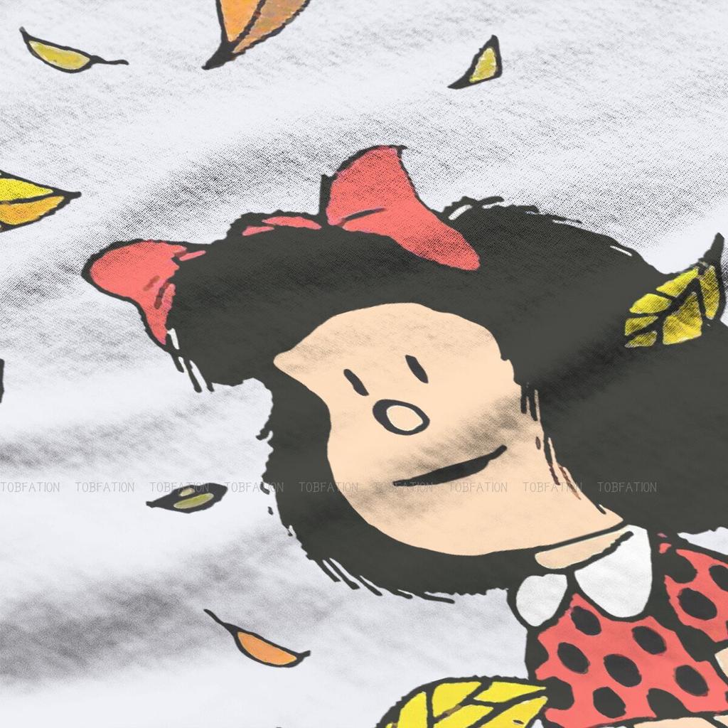 Autumn Leaves Quino Comic Argentino 4xl Tshirt Mafalda Cartoon Style Tops Casual T Shirt Female Tee Unique