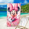 1pc Minnie13 Beach Towel with Custom Name, Beach/Swimming/Bath/Picnic/Camping Towel, Suitable for Seaside Beaches