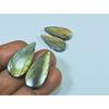 62Cts. Natural Labradorite (25-30mm Each)  02Pcs Pear Cabochon Matched Pair SK-3119
