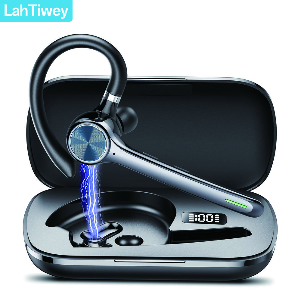 

Bluetooth Headset with AI Noise Cancellation Mic and Mute Button,Bluetooth 5.3 Wireless Earpiece for Driving/Business/Office чорний