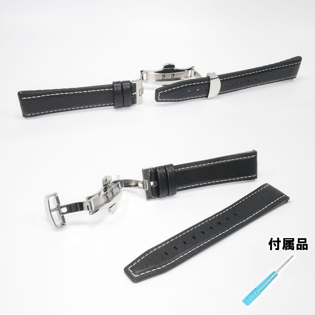 Swatch X OMEGA Leather and Rubber Strap with D-Buckle (Black)