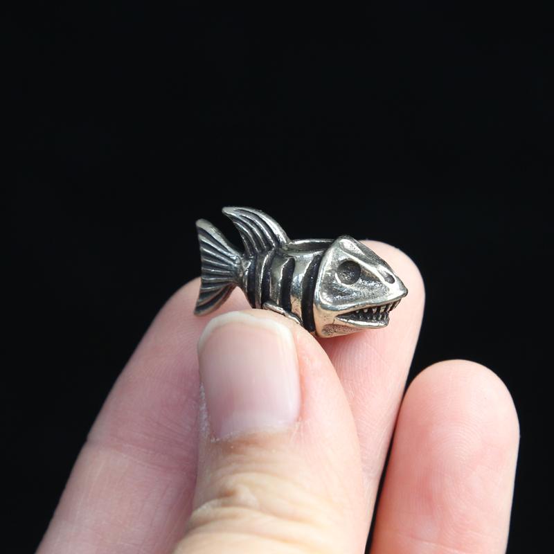 Sea Animal Shark Brass Knife Beads EDC Outdoor DIY Paracord Woven Accessories Lanyard Pendants Umbrella Rope Flashlight Hangings