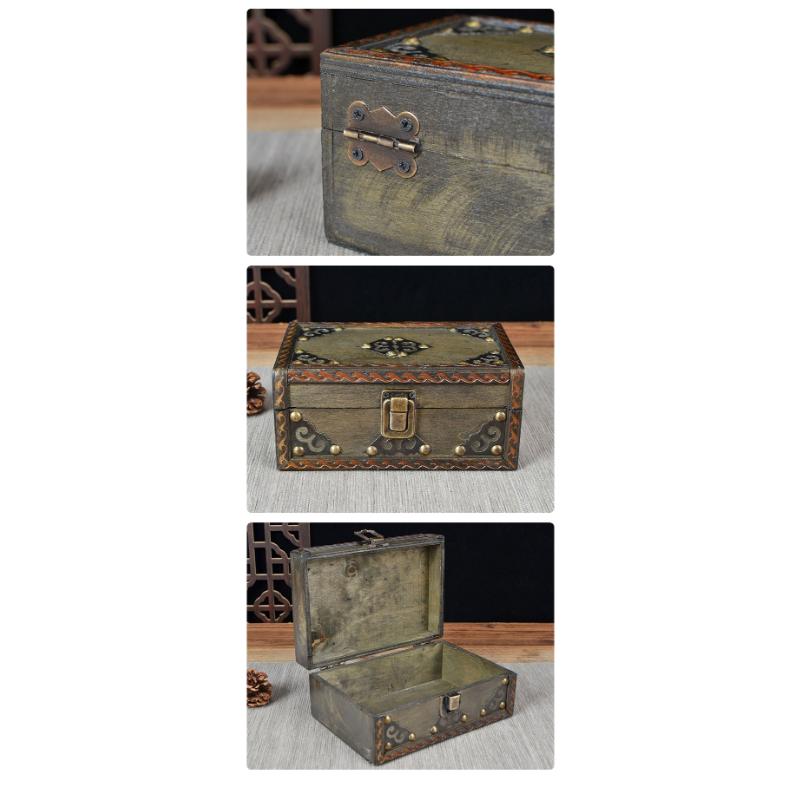 Old Wooden Pencil Box Retro Storage Box Wooden Box Antique Crafts Desktop Organizing Storage Box Home Collection Box