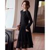 KAVON Elegant Scarf Collar A-Line Dress