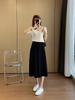 Women's Summer Wide-Leg Cropped Pants: Pear-Shaped, High Waist, Slimming, Loose Fit with Drapey Drawstring
