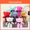 Fluffy Teddy Bear Keychain Plush Soft Short-pile Stuffed Animal In Various Colors