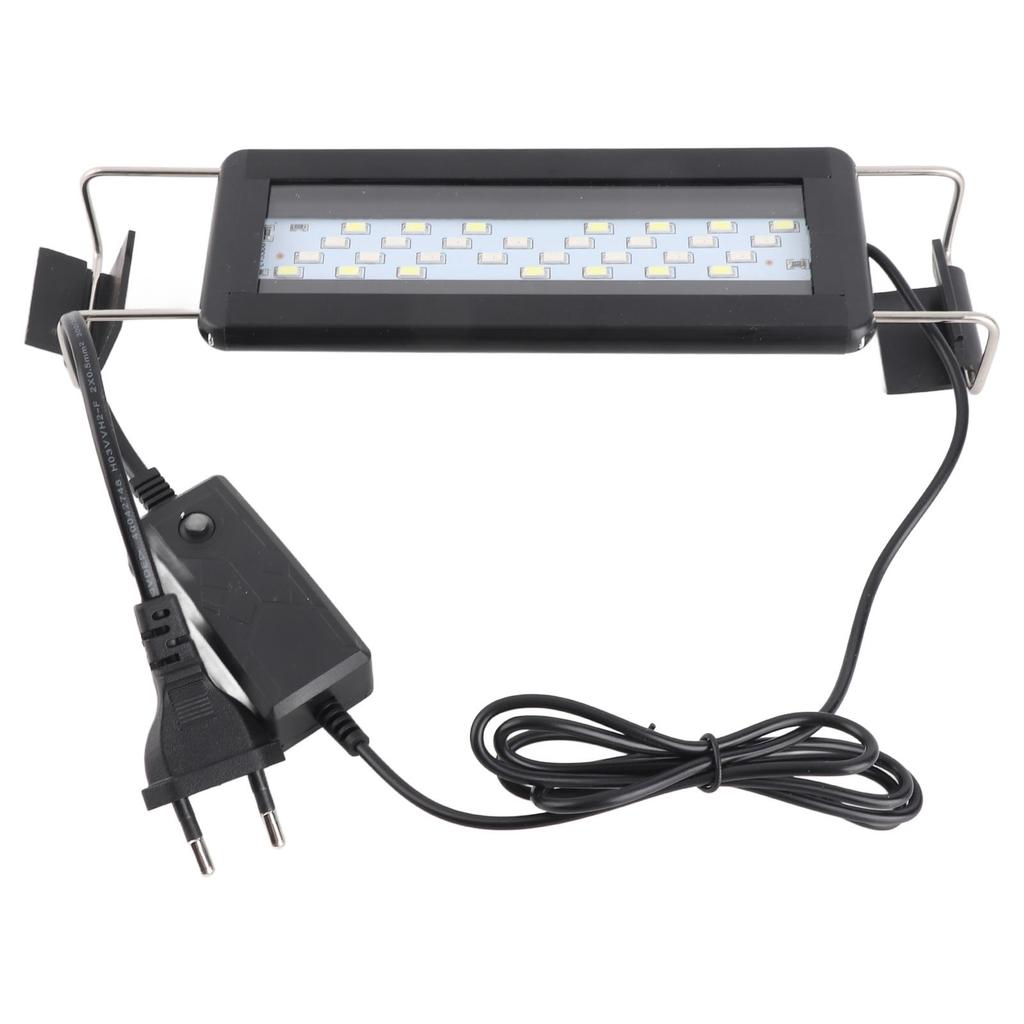 LED Aquarium Light Color Changing Fish Tank Light with Extendable Brackets Black for Aquarium Fish Tank Black EU Plug